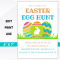 easter egg hunt invitation editable template